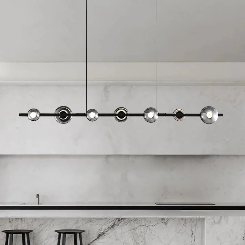 Auric Bar Glass Chandelier | N - Lighten | Remote - Control LED for Dining & Kitchen Islands - N - Lighten
