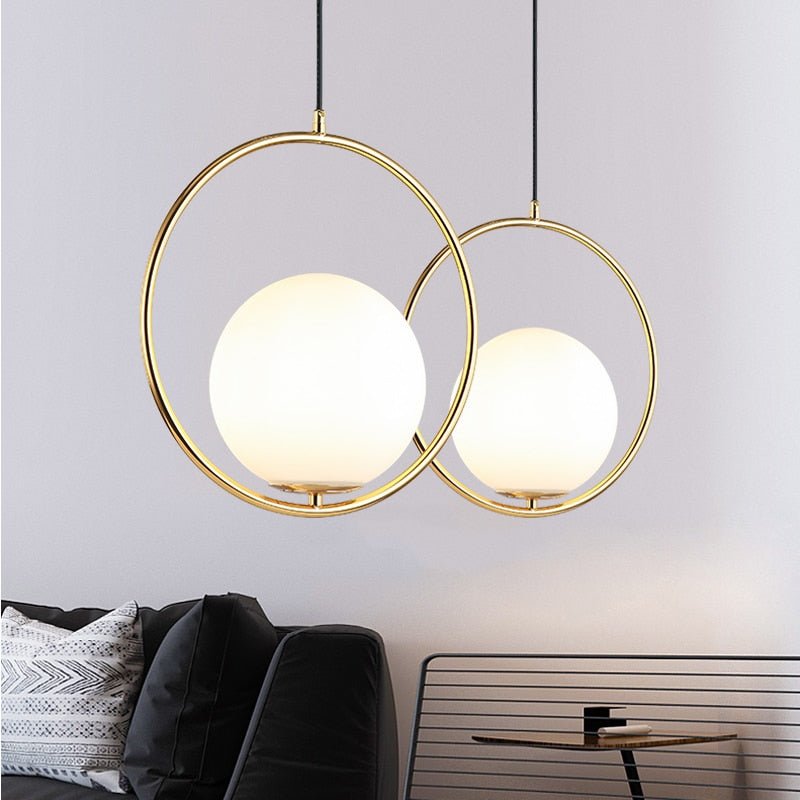 Aurora Halo Pendant Lamp | N - Lighten | Gold Minimalist Glow for Bedroom & Dining - N - Lighten