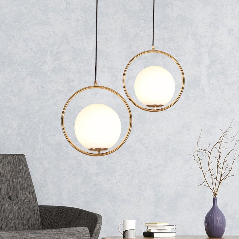 Aurora Halo Pendant Lamp | N - Lighten | Gold Minimalist Glow for Bedroom & Dining - N - Lighten