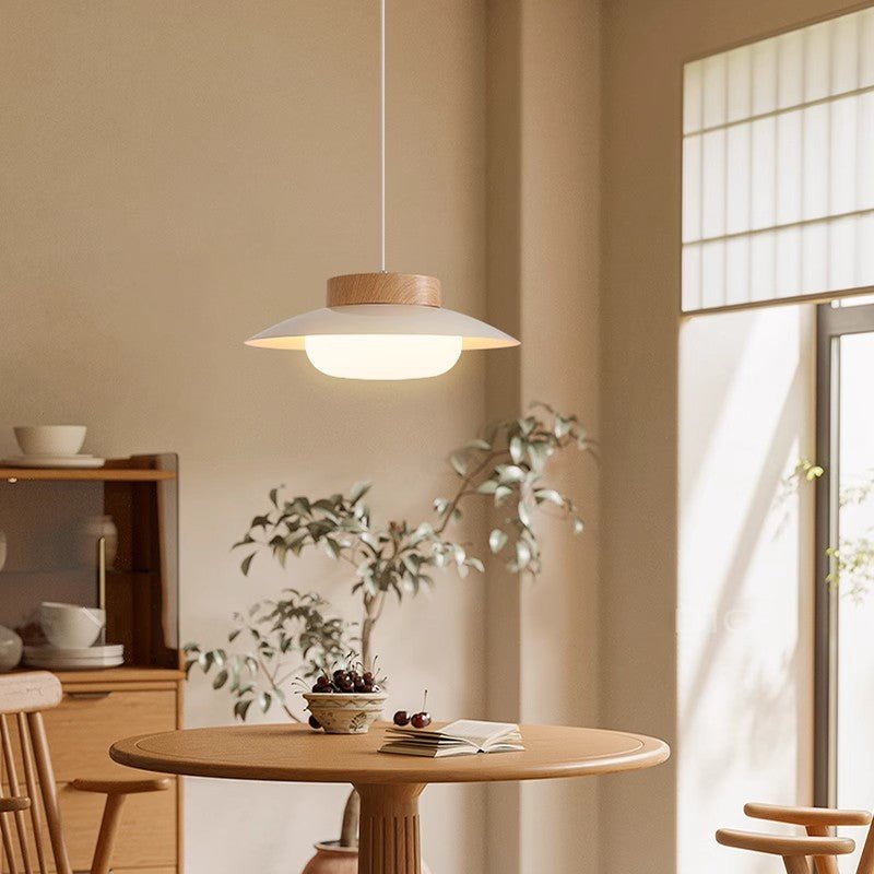 Celestial Bloom Pendant Light Set | N - Lighten | Cream & Wood LED Trio for Dining & Living - N - Lighten