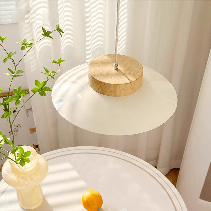 Celestial Bloom Pendant Light Set | N - Lighten | Cream & Wood LED Trio for Dining & Living - N - Lighten