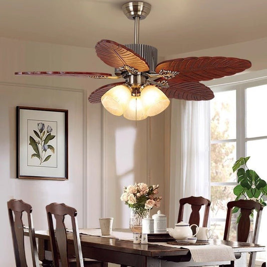 Celina Leaf Fan Chandelier | N - Lighten | Remote - Control LED for Living & Bedroom - N - Lighten