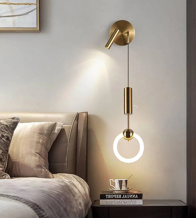 Gold Bedside Hanging Light
