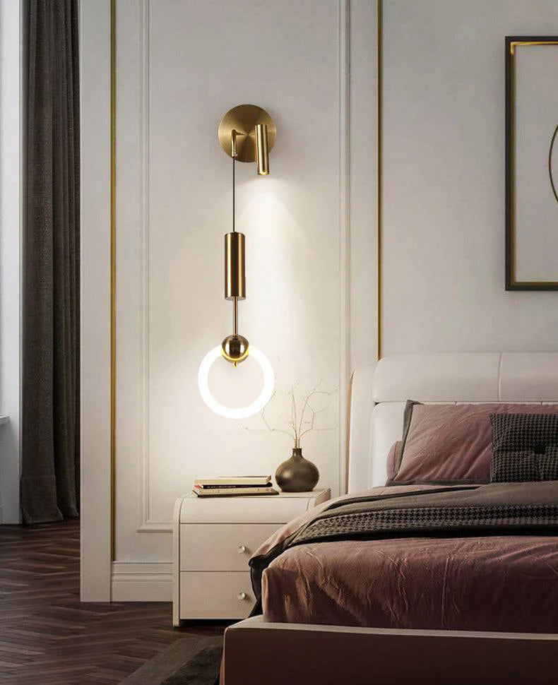 Gold Bedside Hanging Light