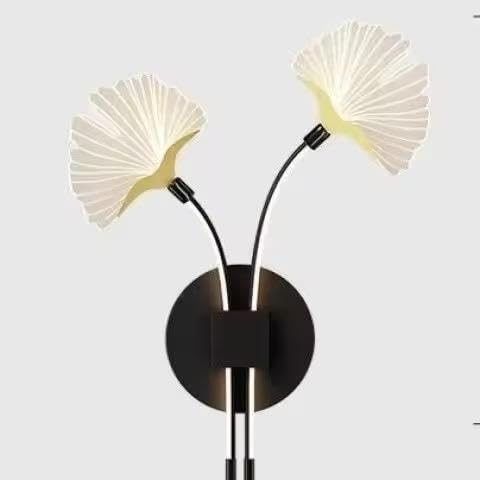 Ginkgo Duo Black Wall Sconce | N - Lighten | Tri - Color LED for Hallways & Bedrooms - N - Lighten
