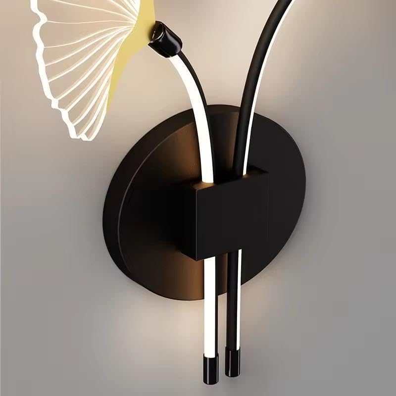 Ginkgo Duo Black Wall Sconce | N - Lighten | Tri - Color LED for Hallways & Bedrooms - N - Lighten