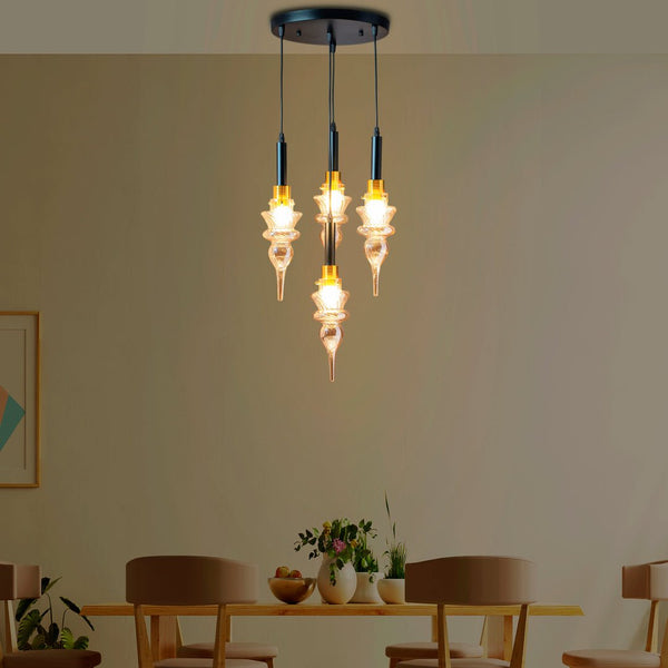 Montefino Aura Pendant Light | N-Lighten | Amber Glass Glow for Dining & Foyer