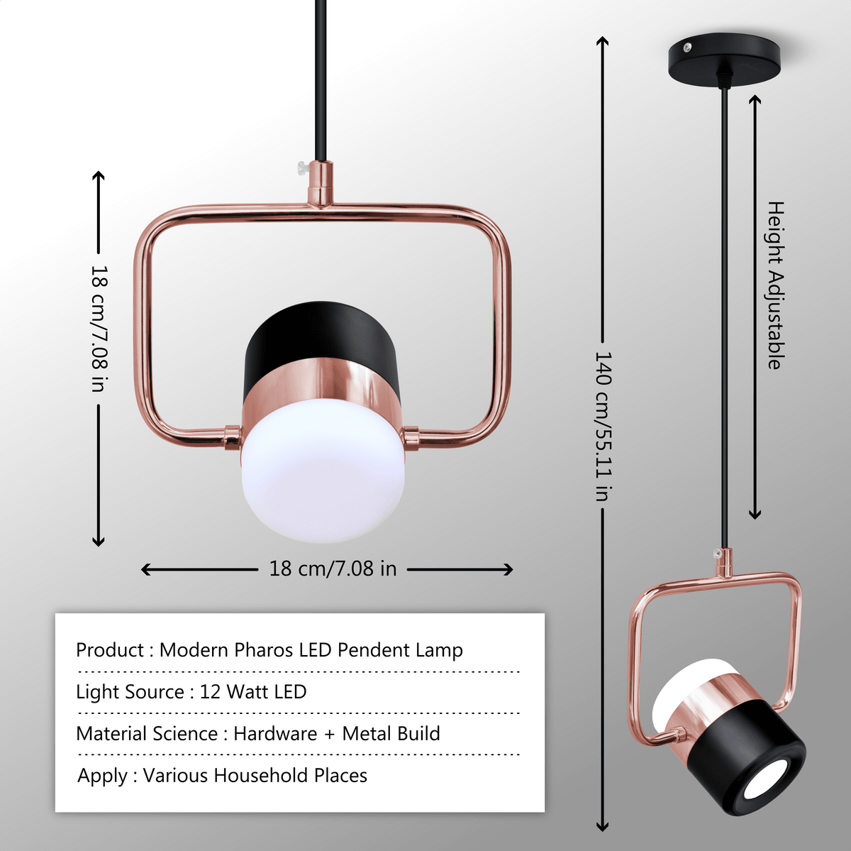 Pharos Pendant Lamp | N - Lighten | 3 - in - 1 Toggle LED for Living Rooms & Bedrooms - N - Lighten