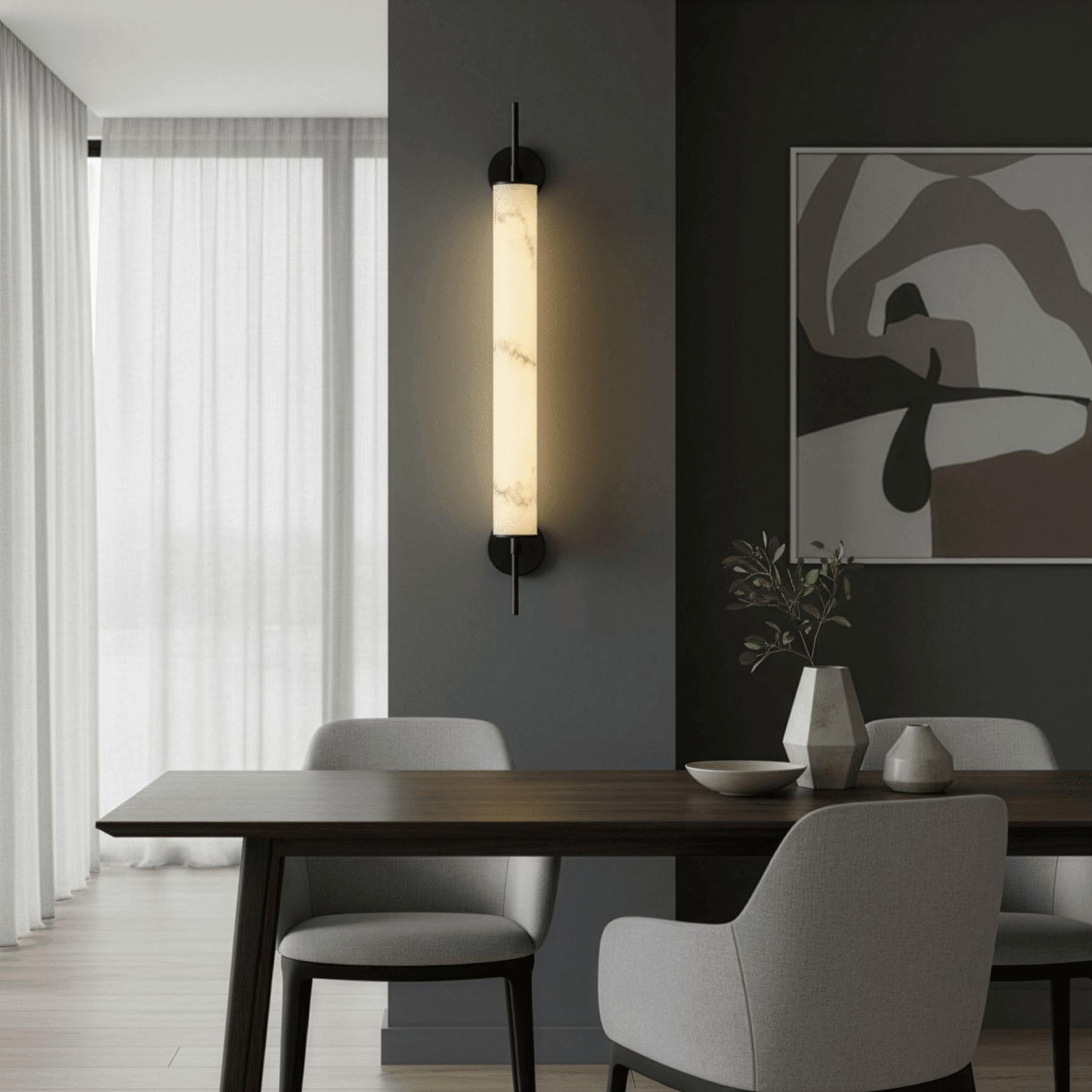 Purestone Pillar Wall Lamp | N - Lighten | Marble Glow for Bedside & Hallways - N - Lighten