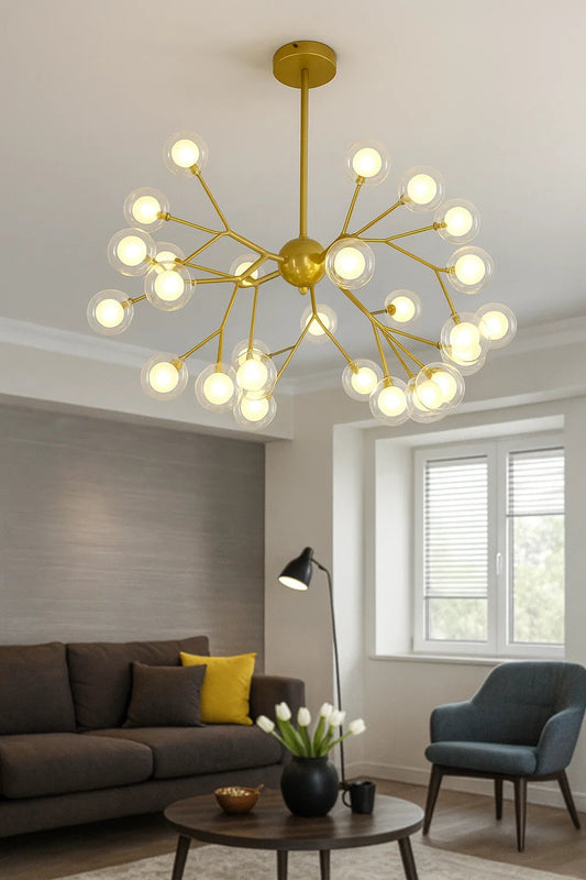 Gold Cluster Ceiling Lamp cluster ceiling lamp gold finish N-Lighten