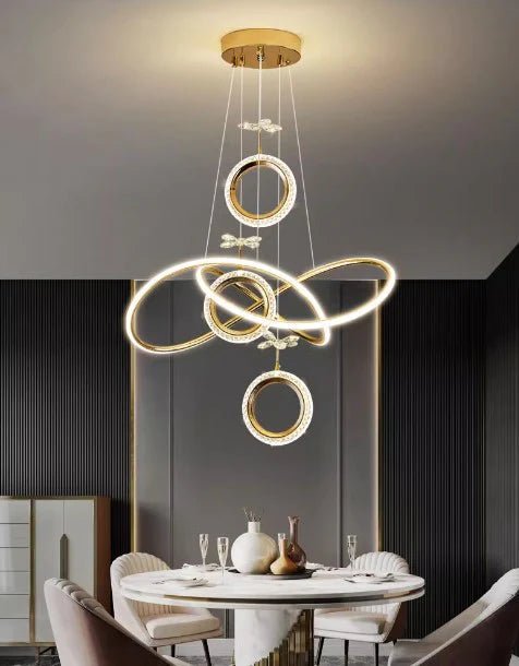 TriArc Chandelier | N - Lighten | 3 - in - 1 LED for Living Room, Bedroom & Hall - N - Lighten