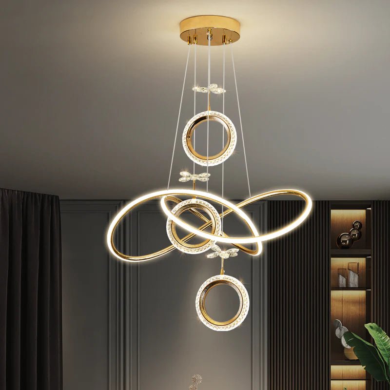 TriArc Chandelier | N - Lighten | 3 - in - 1 LED for Living Room, Bedroom & Hall - N - Lighten