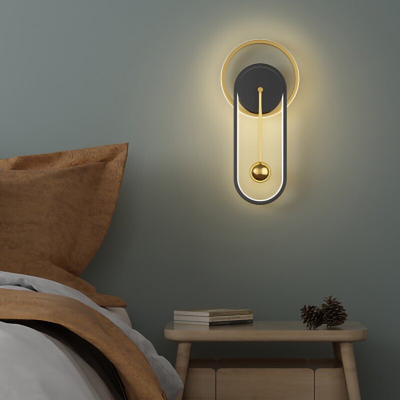 Gold Wall Lamp wall lamp gold/black finish N-Lighten