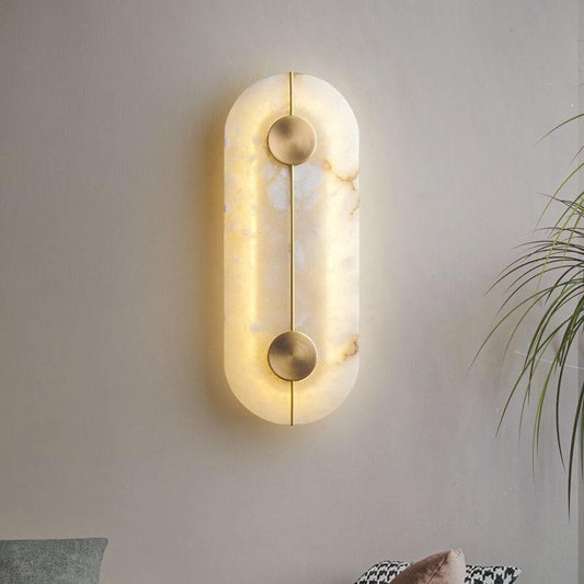 Valdoria Golden Wall Light | N - Lighten | Marble Plate LED for Living Room & Bedroom - N - Lighten