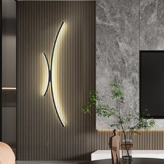 Vercellius Gold Wall Lamp | N - Lighten | Minimalist Curved LED for Living Room, Bedroom & Hallway - N - Lighten