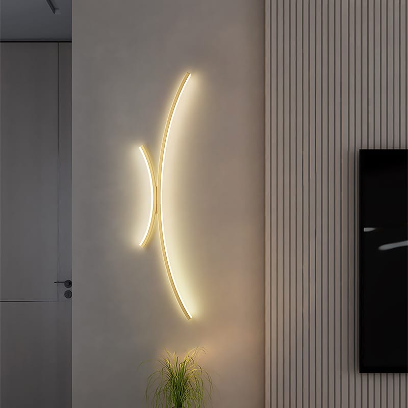 Vercellius Gold Wall Lamp | N - Lighten | Minimalist Curved LED for Living Room, Bedroom & Hallway - N - Lighten