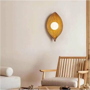 N-Lighten's  Golden Leaf Wall Sconce |  Elegant Decorative Accent Light for Living Room