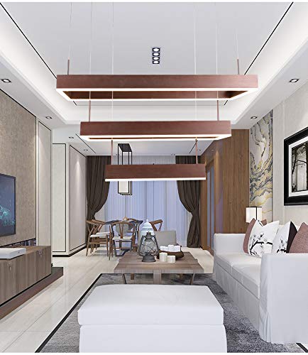 Modern Rectangular Living room LED Ring Chandelier