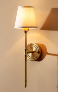 N-Lighten Europian style golden white shade wall lamp for bedroom living room