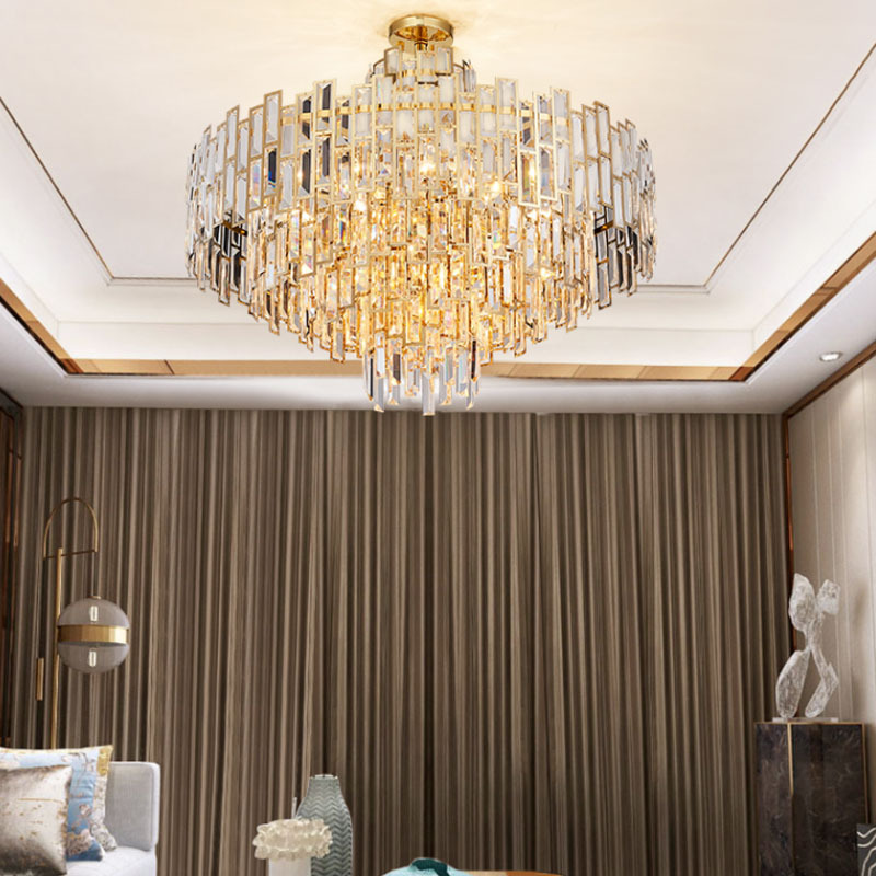 Simple and atmospheric decoration living room crystal chandelier post-modern light luxury study bedroom dining room bar hotel chandelier