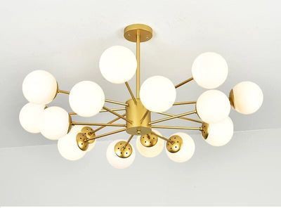 Nordic chandelier modern minimalist living room lamp 12 heads Frosted Glass