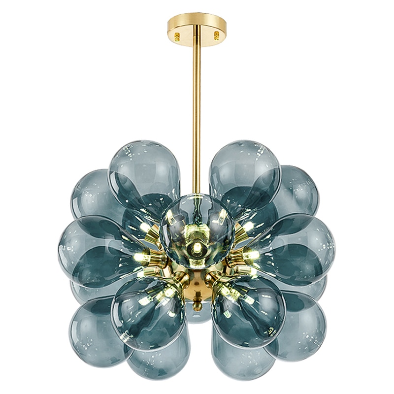 Nordic simple stained cognac glass chandelier children's room living room bedroom dining room lamp