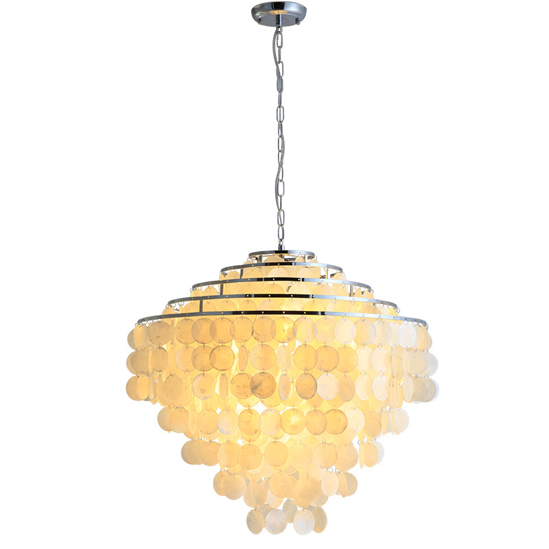 Nordic chandelier shell lamp bedroom living room lamp modern minimalist creative personality warm romantic restaurant lamp
