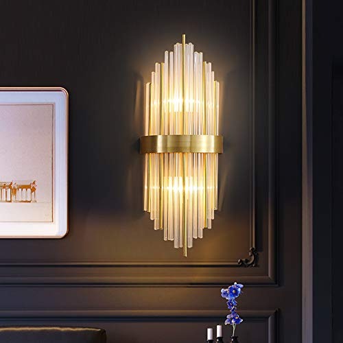 Contemprory Luxury Crystal Golden Long Crystal Wall Lamp