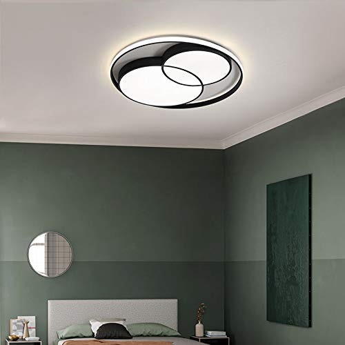 Black Double Round Modern LED Chandeliers Ceiling Light