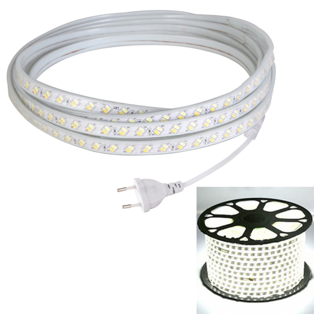 120 LED/M LED Strip lights 5730 Flexible LED Light 220V Double LED Rope Lights light – White 7