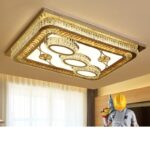 Crystal lamp Ceiling Flush Chandelier with 3 lighting modes-950x750mm