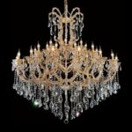 Modern Iron & Crystal Chandelier Clear Golden LED Chandeliers Pendant Lamp Hanging Light for Living Dining Room Lamp