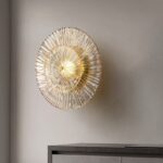 All copper Postmodern living room bedroom crystal Wall lamp