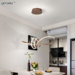 Gold Painted Led Pendant Lights Dining Living Room Kitchen Modern Lighting Lamp Fixture Remote Control AC85-260V Luminaria Avize 1