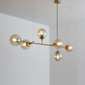 Modern Chandelier Brass Glass Ball Lighting For Living Room Dining room -6heads