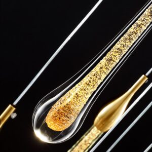 Art Deco Golden Clear Glass Water Drop LED Chandelier 2