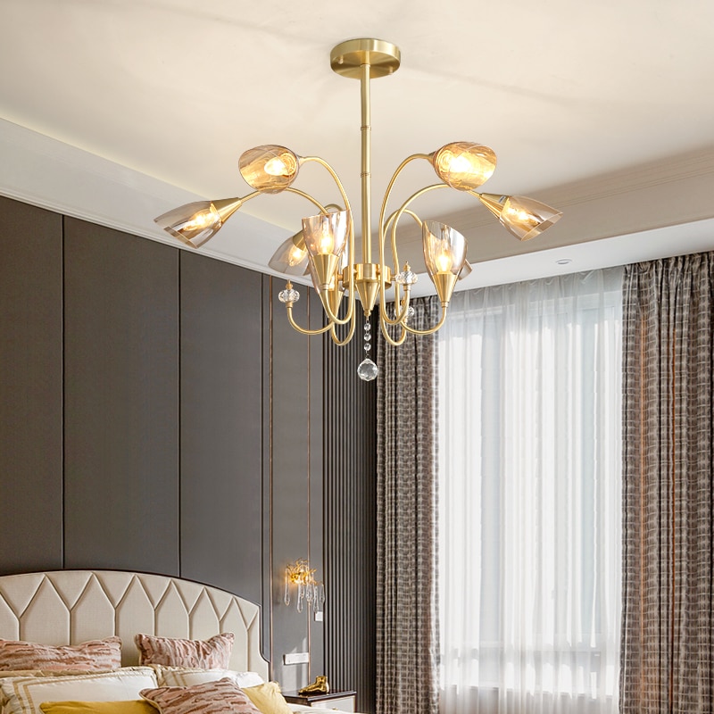Champagne gold crystal lighting modern chandeliers