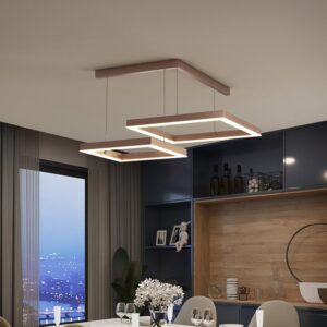 Modern minimalist light luxury designer style led square box hall chandelier after living room lamp