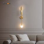 Copper living room background wall lamp