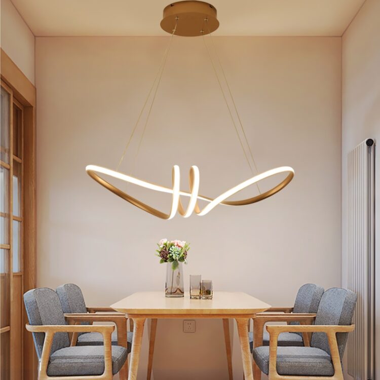 Gold Painted Led Pendant Lights Dining Living Room Kitchen Modern Lighting Lamp Fixture Remote Control AC85-260V Luminaria Avize 4