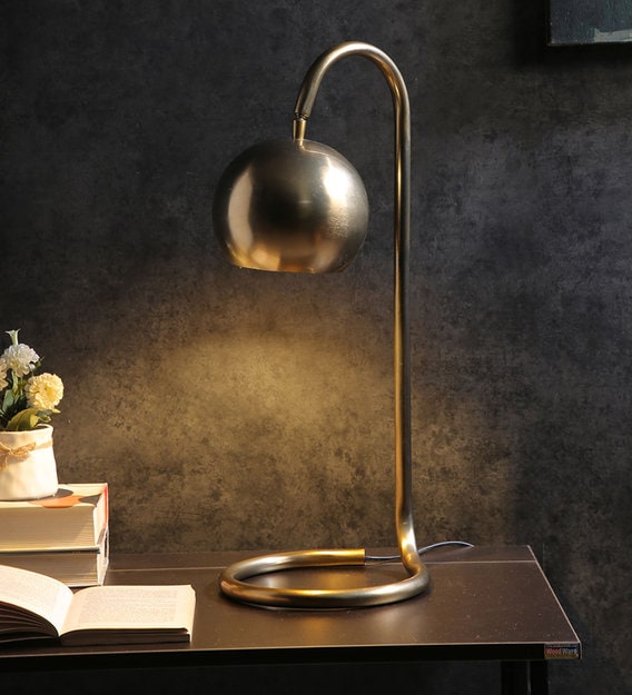 Gold Shade Study Lamp with Metal Base