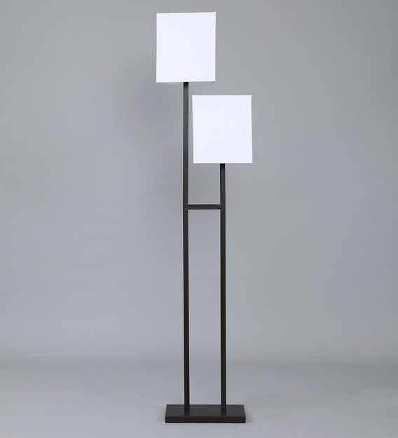 White Shade Floor Lamp with Metal Base