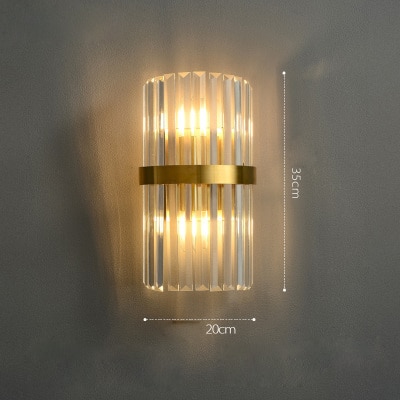 Postmodern Stainless Steel Crystal Golden LED Wall lamp 3