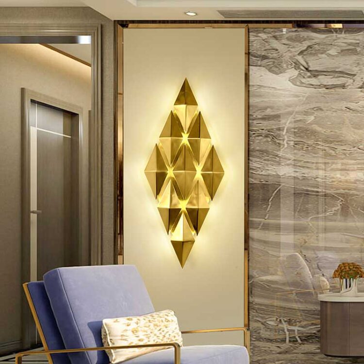 Luxury Gold Metal Led Wall Lamp Wall Scones 2