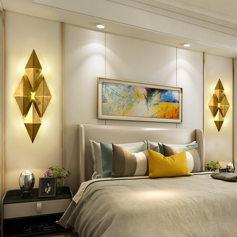 Luxury Gold Metal Led Wall Lamp Wall Scones 3