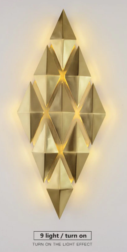Luxury Gold Metal Led Wall Lamp Wall Scones 9