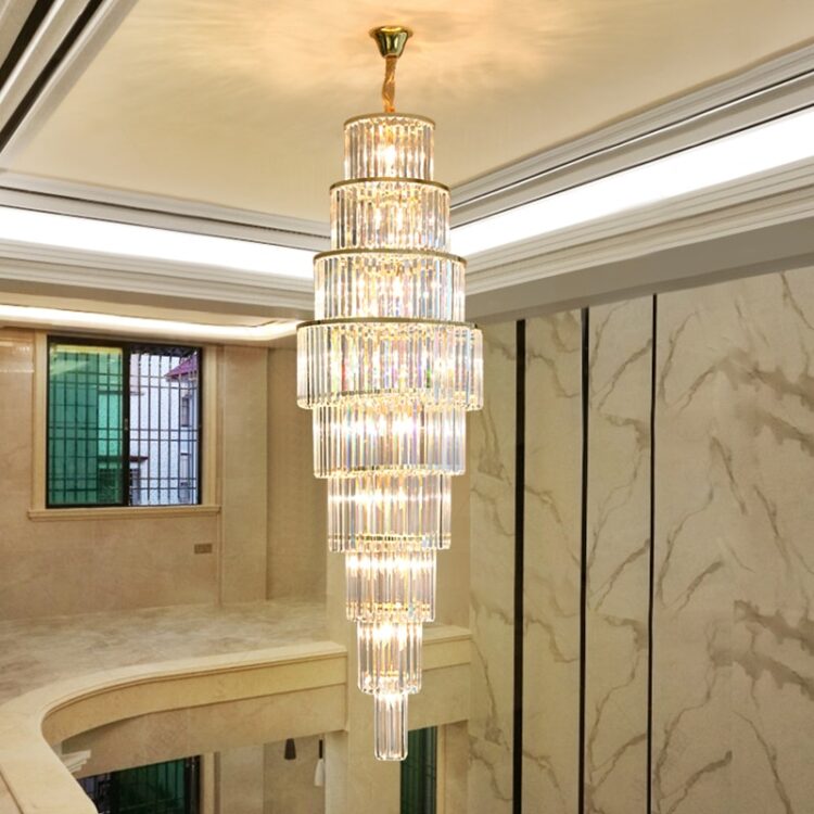 Large Classic Crystal Spiral Crystal Staircase Chandelier 3