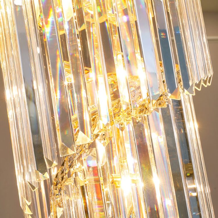 Crystal Led Chandeliers Multi-layer Staircase Lighting 5