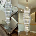 Large Classic Crystal Spiral Crystal Staircase Chandelier 5