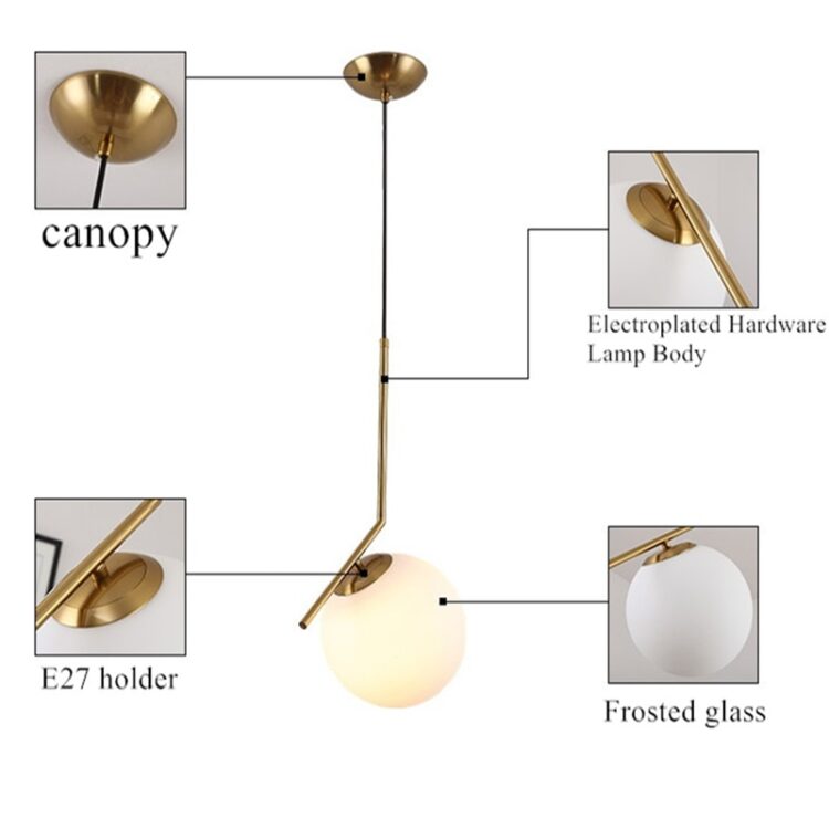 Nordic Glass ball pendant lights living room pendant lamp 13